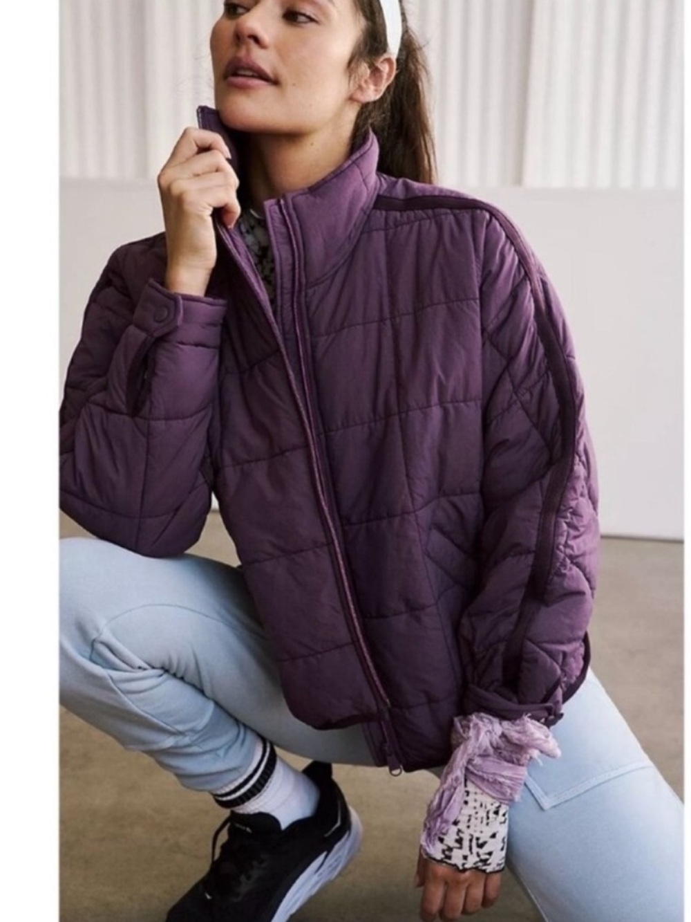 NWT Free People Pippa Packable Puffer Jacket Mulberry Purple FP Movement XS